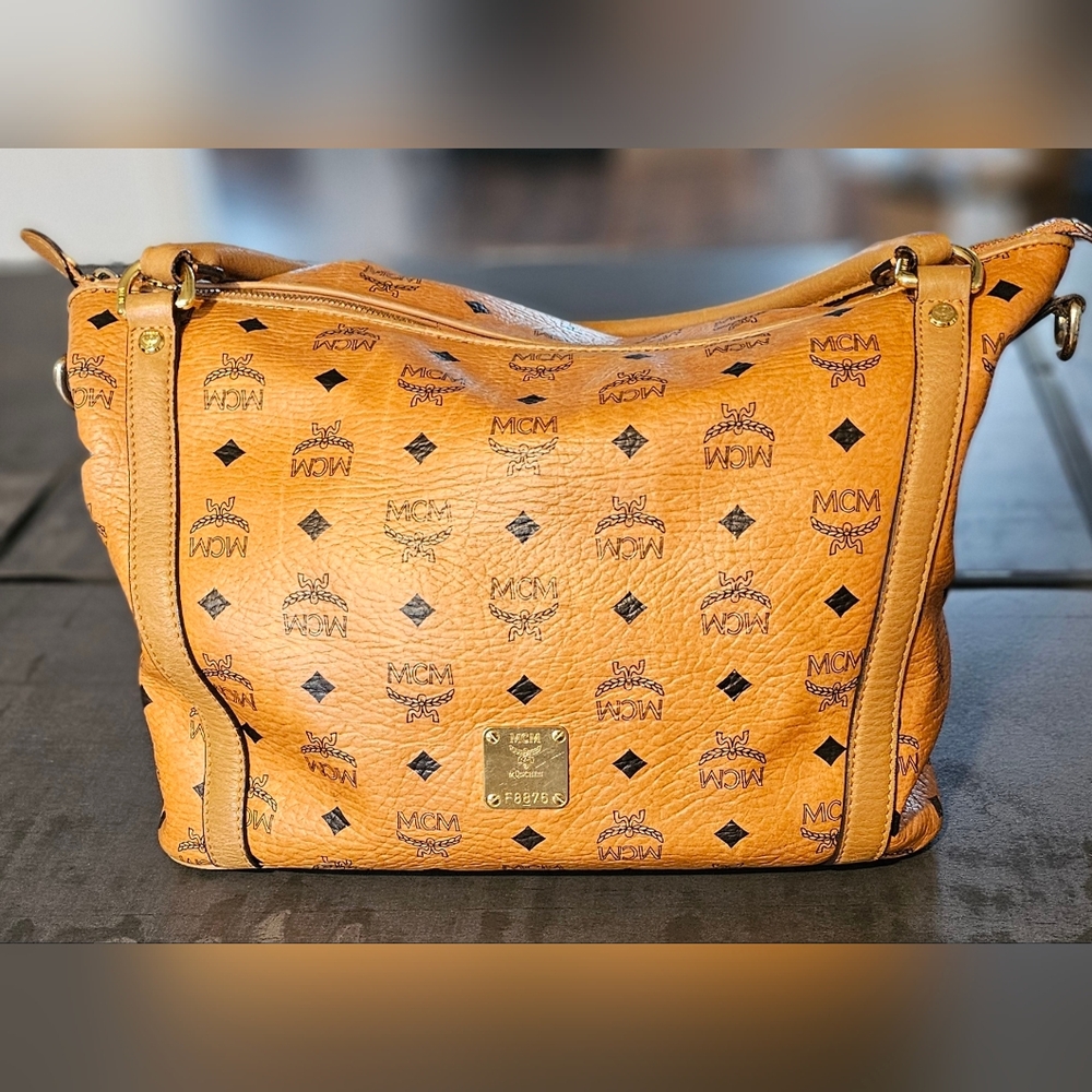 MCM 2 WAY COGNAC VISETOS BAG